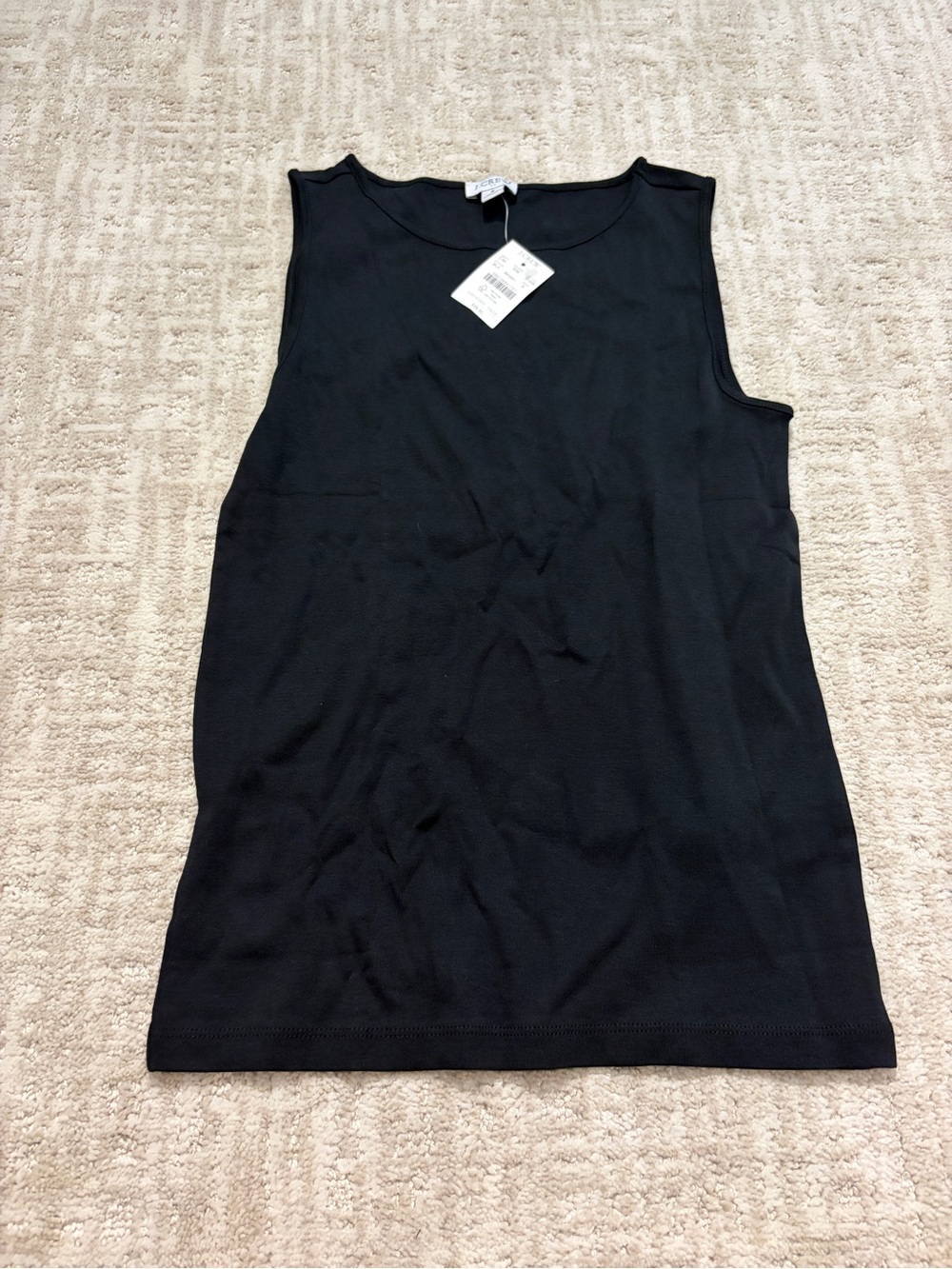 J. Crew black sleeveless shell tank top 100% cotton size Small brand NWT
